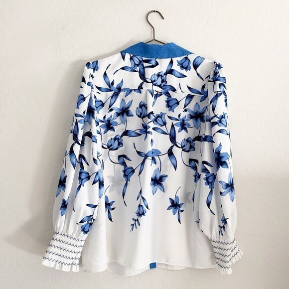 NEW Joseph Ribkoff Floral & Dot Blouse Style 222209 Size 12 - Picture 4 of 14